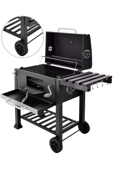 Goodhaustore Bado Kömürlü Lüks Mangal , 6-8-10 Kişilik, 115Cm - 6