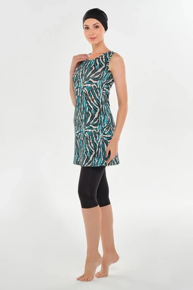 Maresiva 252607  Royal Siyah Japone Kol Tasarım Yarı Kapalı  Mayo - Resim 10