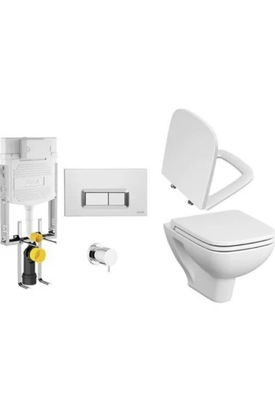 Vitra S20 Asma Klozet +Vitra Soft Kapak +Gömme Rezervuar Set