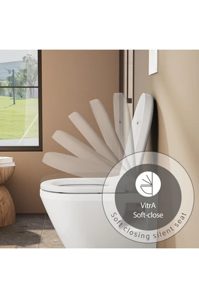 Vitra Yavaş Kapanır Amortisörlü Ses Yok Klozet Kapağı 2 (121-003-909) - 5