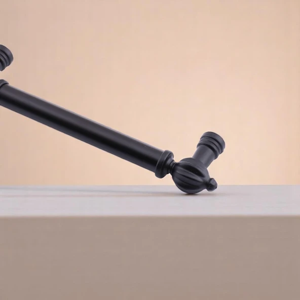 Defne Metal Kulp Siyah 224 mm Mobilya Çekmece Dolap Kapak Kulpları Kulb Kulpu Mutfak Dolabı - 4