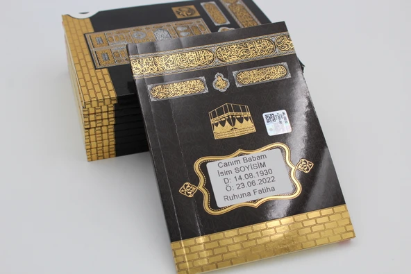 Özel İsim Etiketli 10 Adet Kabe Model Fihristli Yasin-i Şerif 128shf Çanta Boy(16x11cm) - 3