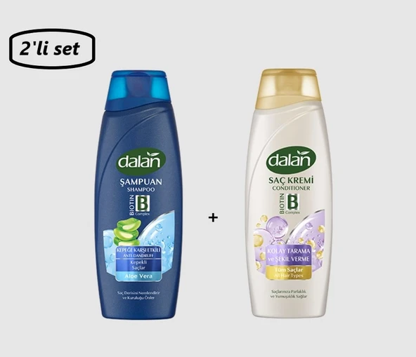 Dalan Aloe Vera'lı Şampuan 450 ml - Dalan Kolay Tarama Saç Kremi 2'li Set