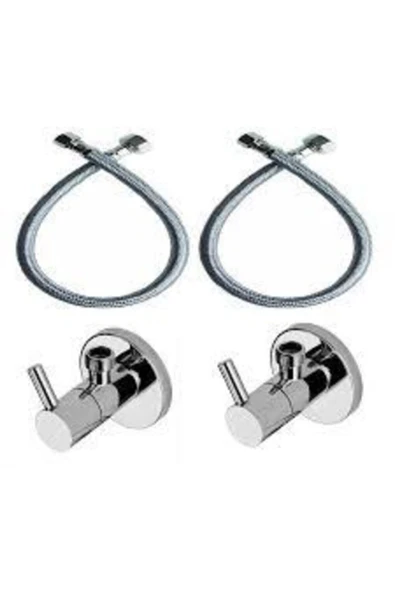 Bayer 2 Adet Aç Kapa Taharet Musluğu Ve 2 Adet 50 Cm Flex Hortum ürün görseli 1