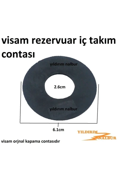 Çeşitli Visam Rezervuar Iç Takım Contası Büyük Orjinal Kapama Boşaltma Conta - Resim 2