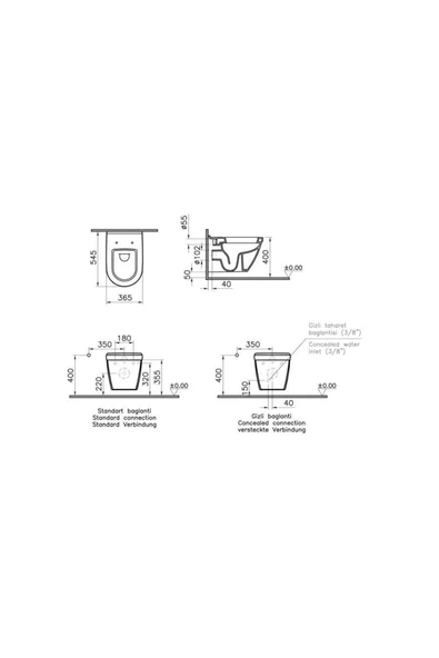 Vitra S50 Asma Klozet 54Cm Beyaz 5618L003-0850 - 2