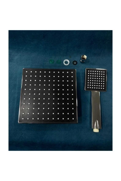 Atlasteknik Robot Duş Tepe Başlığı Takım Siyah Kare Büyük Duş Hızlı Kargo ürün görseli