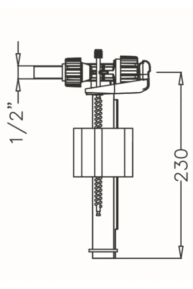 Japar Gömme Rezervuar Flatörü Hero 1/2 Plastik (Düz) Ağızlı - Resim 2