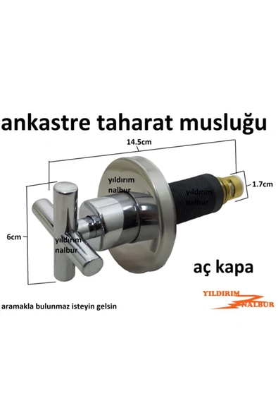 Yıldırım Ankastre Taharat Musluğu Aç Kapa Lüks Model Uzun Yıldız Kapak - Resim 2