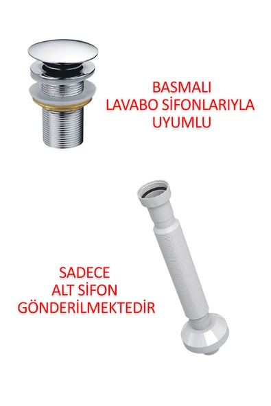 Kale Pop Up Için Alt Gider Özel Diş Lavabo Sifonu Sadece Alt Plastik Gider