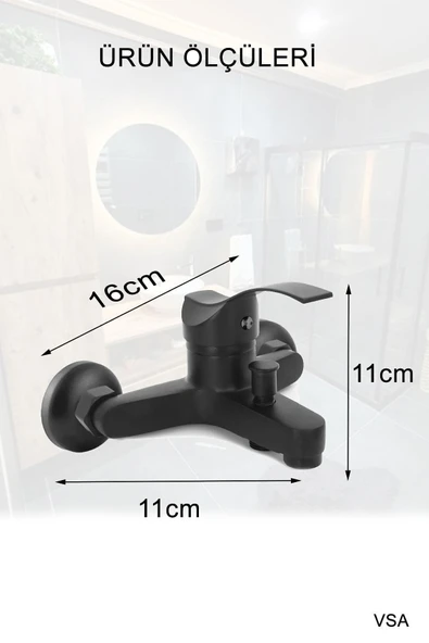 Vsa Siyah Robot Siyah Tepe Yağmurlama Duş Seti Mutfak Banyo Lavabo Bataryası Set - 2