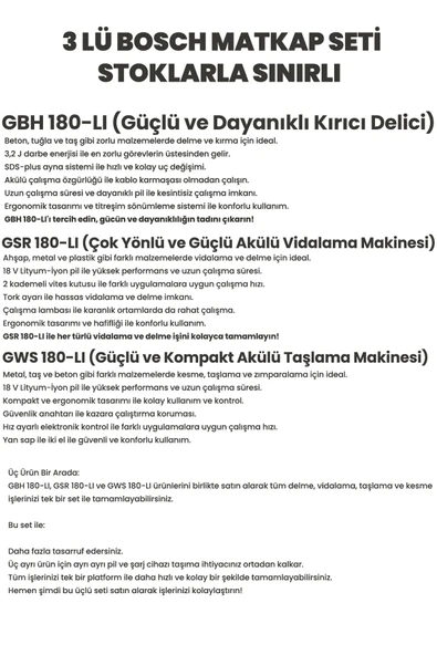 Bosch 3'Lu Bosch Hesaplı Matkap Seti El Aletleri - 2