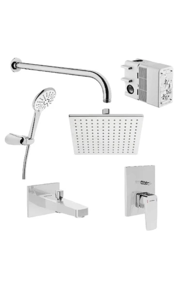 Artema Root Square A49280 6 Parça Krom Ankastre Duş Seti ürün görseli