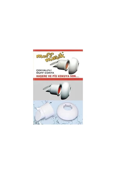 Muffmatik 2 Adet Koku Yok! Çekvalfli Adaptör Conta Lavabo Gideri Koku Önleyici - 4
