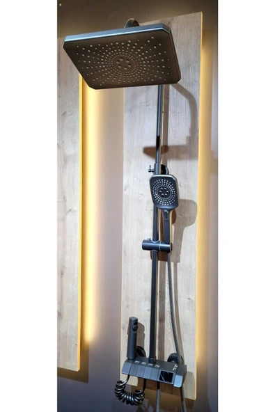 Visenza Piyano Bataryalı Tepe Duş Sistemi 110 Cm Boru - 4