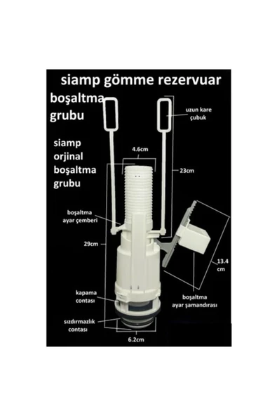 Tema Sıamp Gömme Rezervuar Boşaltma Grubu Siamp 350 - 5