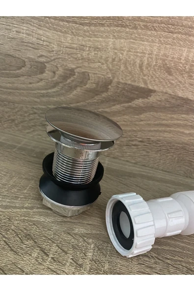 Renkyapı Basmalı Krom Kaplama Pop-Up Mutfak Lavobo Sifonu Körüklü Su Sızmasını Önler Tüm Kalıp Gövde - Resim 4
