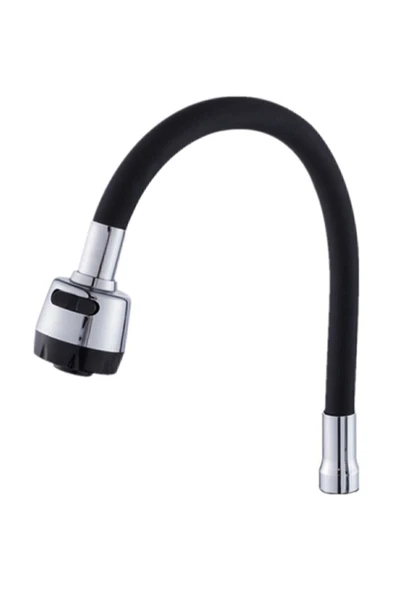 Marka Ticaret Avm Lüx Oynar Başlıklı Spiral Renkli Kubar Lavabo Mutfak Esnek Musluk Siyah ürün görseli 1