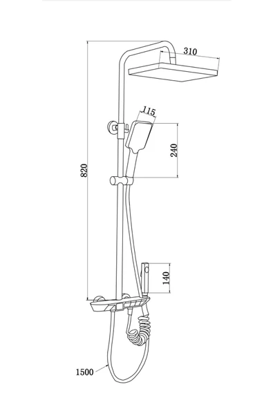 Fleko Duş Seti Piano Siyah - Resim 2