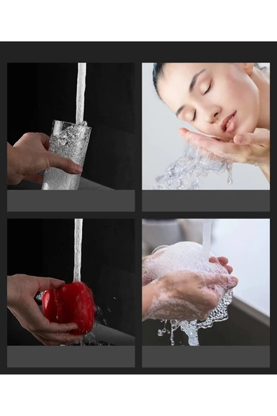 Vsa Siyah Kare Kuğu Mutfak Bataryası 360 Derece Döner Borulu - Resim 4