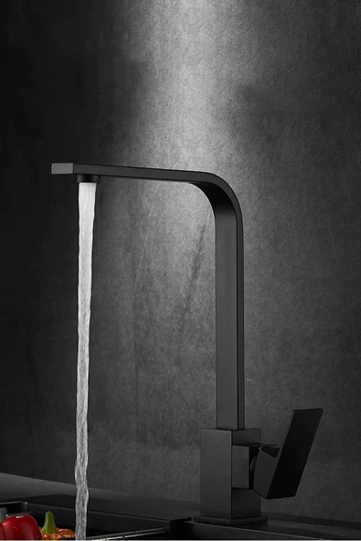 Vsa Siyah Kare Kuğu Mutfak Bataryası 360 Derece Döner Borulu ürün görseli 1