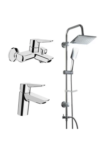 Artema Solid S Banyo Bataryası + Lavabo Bataryası + Trend Robot Duş Seti ürün görseli 1