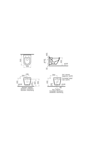 Vitra S50 Asma Klozet Ve Gömme Rezervuar Tam Set - 3