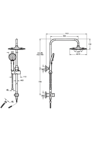 Artema 3C Duş Sistemi A45786 + Solid S Banyo+Lavabo+Eviye Batarya Seti - 5