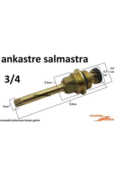 Yıldırım Ankastre Taharat 3/4 Yarım Parmak Salmastra Musluğu Içi Taharet Musluk Içi Gizli Taharet Büyük Boylu - Resim 2