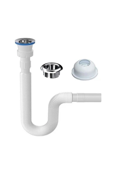 Özbest Lavabo Sifon Seti (Lavabo Sifonu Lavabo Yüzüğü Adaptör Conta)