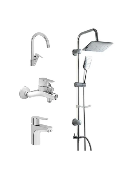 Artema Win S (Banyo+Lavabo+Eviye) Batarya Seti +Duxxa Trend Robot Duş Seti ürün görseli 1