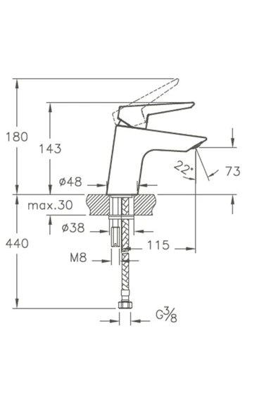Vitra Artema Solid S Lavabo Bataryası Armatürü A42440 - 2