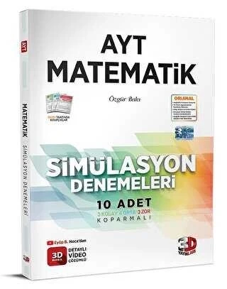 3D Ayt Matematik 10 Simülasyon Denemeleri