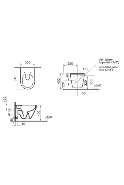 Vitra Integra Round Rim-Ex Asma Klozet + Kapak 7041L003-0090 - 3