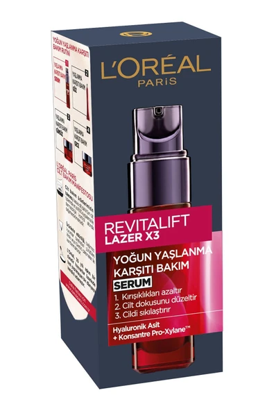 L'Oreal Paris Revitalift Lazer X3 Yoğun Yaşlanma Karşıtı Bakım Serumu 30 ml - 3