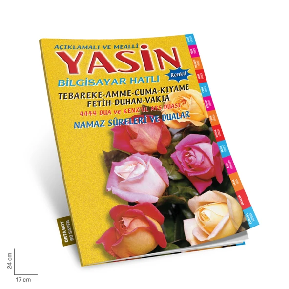 Hediyelik 10 Adet Ekonomik Sesli Yasin-i Şerif Açıklamalı ve Mealli Sarı 80shf Orta Boy(17x24cm) - 3