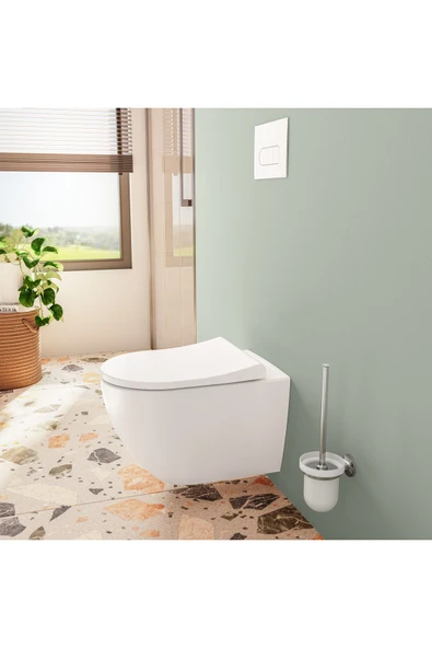 Vitra Ardea 7510B003-6345 Round Smoothflush Asma Klozet-Kapak Seti, Beyaz - 2