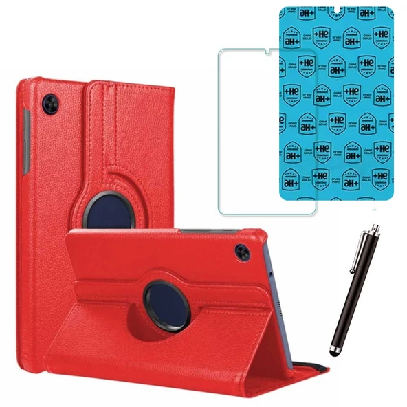 Samsung Galaxy Tab A9 X110 Uyumlu Tablet Kılıfı Cam Ekran Koruyucu Kalem Set - 3