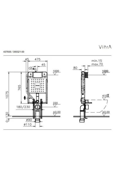 Vitra Sento Smoothflush Rim-Ex Asma Klozet+ Gömme Rezervuar Set - 5