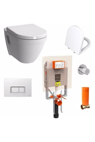 Vitra S50 Asma Klozet (Yavaş Kapanır Klozet Kapağı Dahil) Ve Gömme Rezervuar Set