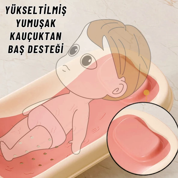 Katlanabilir Silikon Bebek Besleme ve Yıkama Banyo Oturağı Alt Değiştirme Sehpası Pembe - 2