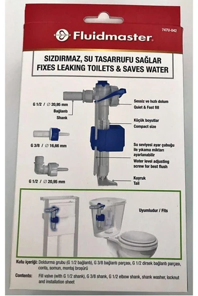 Fluidmaster Vitra Kale Serel Creavit Bocci Uyumlu Gömme Rezervuar Doldurma Grubu / Şamandıra - 2