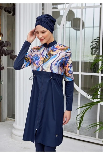 Maresiva 252401 Iva Lacivert Tam Boy Tesettür Mayo