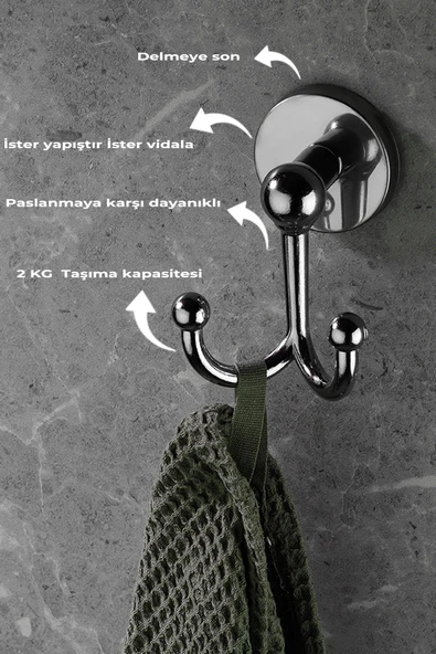 SAS Krom Kaplama Bornoz Havlu Askılğı S-112 - Resim 3