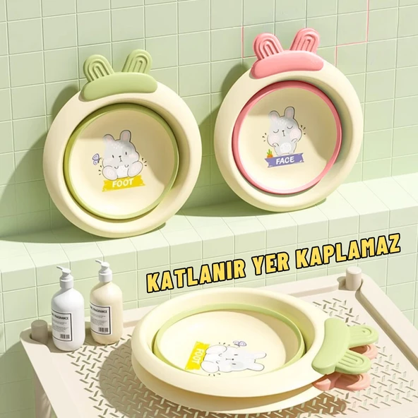 Katlabilir Yenidoğan Bebek ve Çocuk Banyo Yıkama Kovası - 9