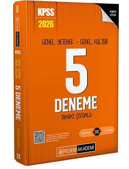 Pegem 2026 KPSS Genel Yetenek Genel Kültür 5 Deneme Çözümlü Pegem Akademi Yayınları - 2