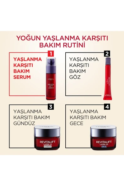 L'Oreal Paris Revitalift Lazer X3 Yoğun Yaşlanma Karşıtı Bakım Serumu 30 ml - 8