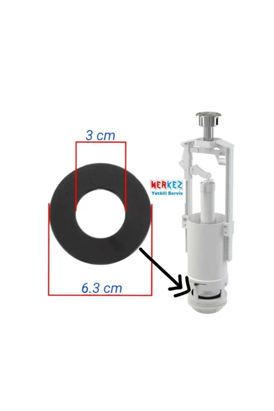 Kale Tek Kademeli Basmalı Klozet Rezervuar İç Takım Contası - Resim 2