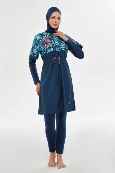 Maresiva 252308 Vela Lacivert Tam Boy Tesettür Mayo - Resim 15