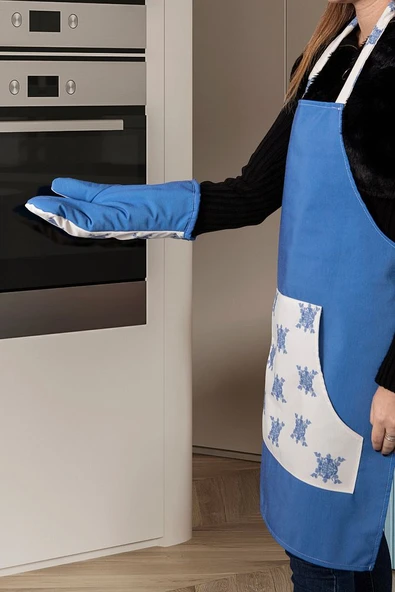 Elysian Blue, Fırın Mutfak Eldiveni, Yanmaz ve ısıya dayanıklı tutacak, 2 Parça - 4